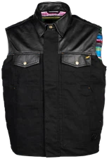 Cortech Bandito Black Textile/Leather Motorcycle Vest Men's Sizes MD - XL