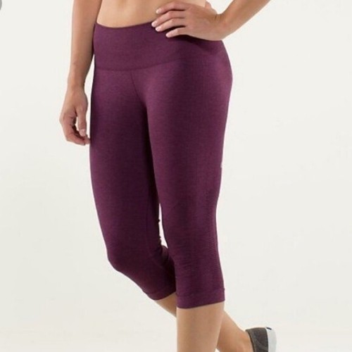 Lululemon maroon seamless leggings 4 in 
