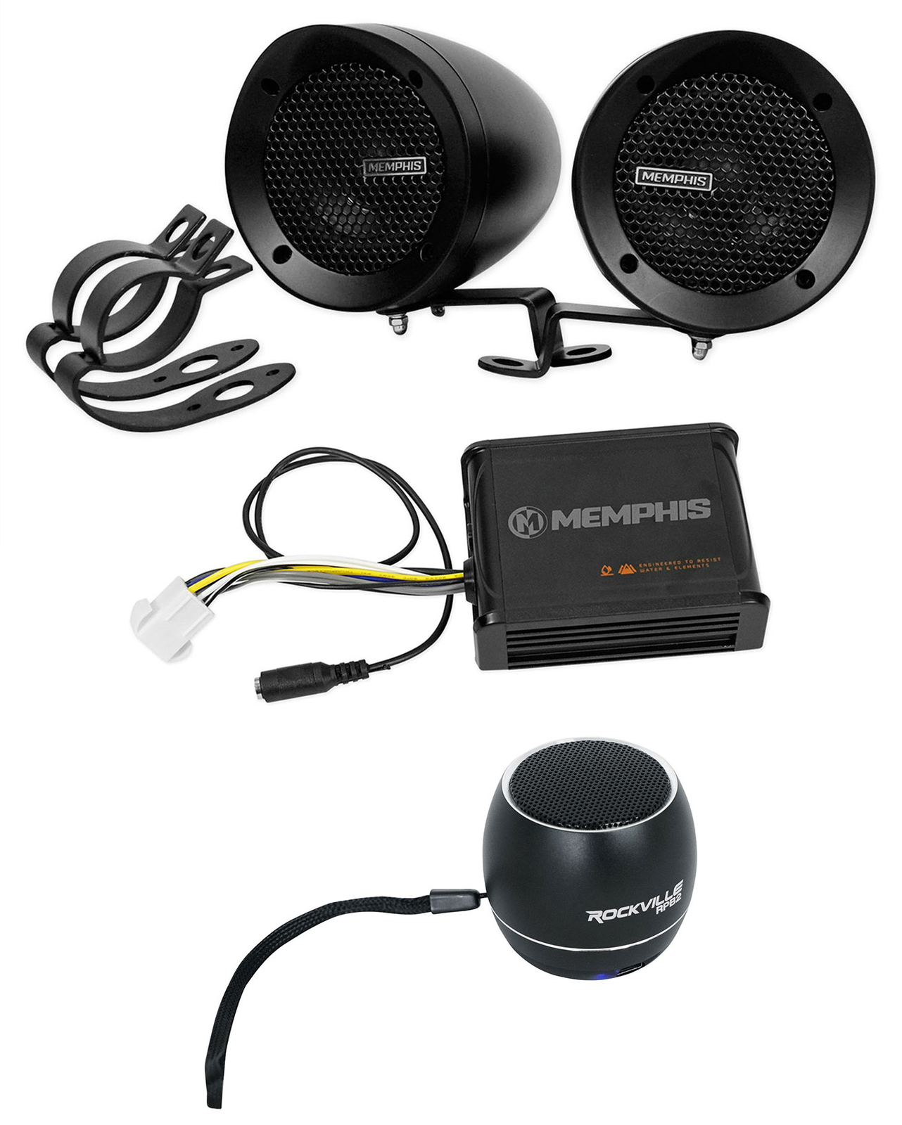 Спортивные колонки Memphis MXABMB2 2 PowersportsУсилитель Портативная Bluetooth-колонка