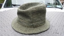 Nice Vintage STETSON Wool Tweed Fedora Men's Size 6 7/8 Beige/Brown