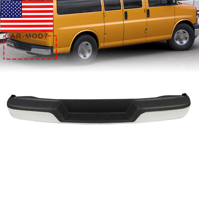 Complete Chrome Rear Step Bumper For Chevy Express GMC Savana Van 1996-2023