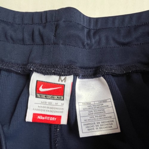 Vtg Nike Team Track Pants Womens M (8-10) Activewear Y2K Straight Leg Snap Blue - Picture 2 of 9