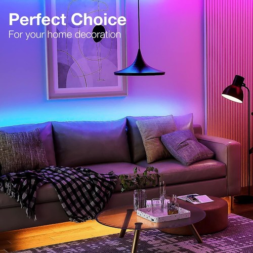 LED Strip Lights 100Ft, Smart Lighting with App Remote Control, RGB LED Lights f - Picture 6 of 11