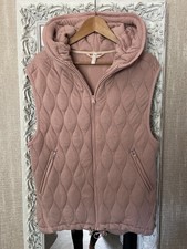 Free People Dream Big Quilted Waistcoat Gilet Dusky Pink Size Xs