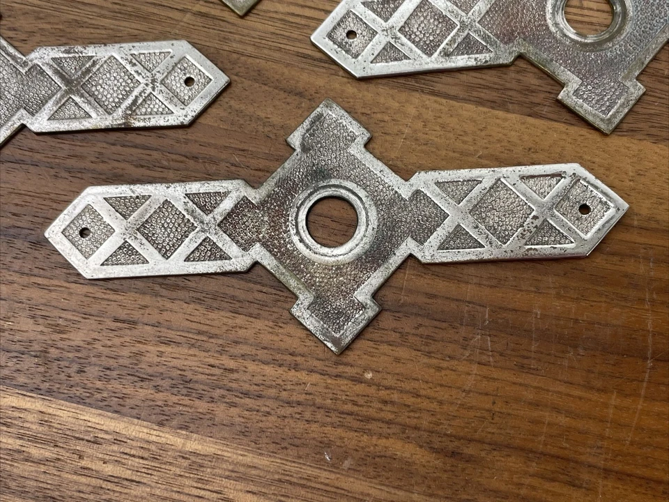 Set5 Винтажный MCM Шкаф Ручка Ящик Выдвижная Пластина Хром Геометрический Спутник Атомный - Изображение 4 из 4