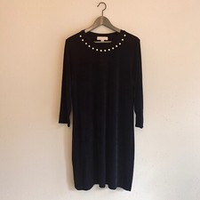 Michael Kors Women's Little Black Mini Long Sleeve Studded Dress Sz Large NEW