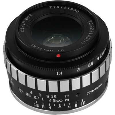 TTArtisan 23 mm F1.4 Objektiv APS-C Format Fuji Film X F Mount Kamera schwarz/silber UK