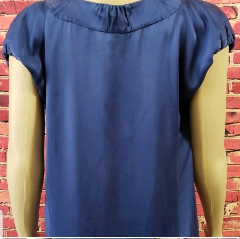 SAINT LAURENT Abito tunica midi Yves St Laurent colore blu cobalto manica ad aletta taglia small