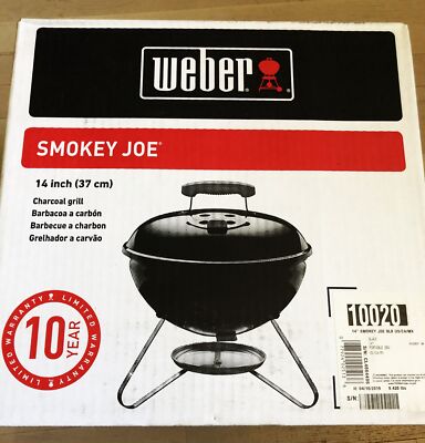 Weber Smokey Joe 14'' Tabletop Black Charcoal Barbecue BBQ Grill NEW in Box
