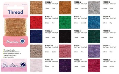 Saum Metallic Glitzergarn 1mm dick 10M glänzend Sticken Nähen alle Farben
