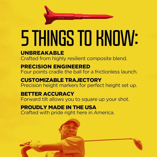 FIRE AWAY Premium Golf Tees Reduced Ball Spin Less Friction & Precision Heigh... - Picture 4 of 6