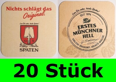 20 Stück Bierdeckel Brauerei Spaten München Hell Bar Theke Tresen