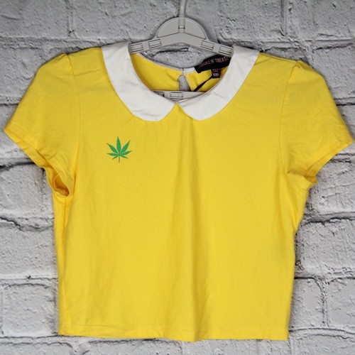 Dolls Kill Yellow Lil Miss Pot Brownie Halloween Costume Top, Women's Small - 第 1/8 張圖片
