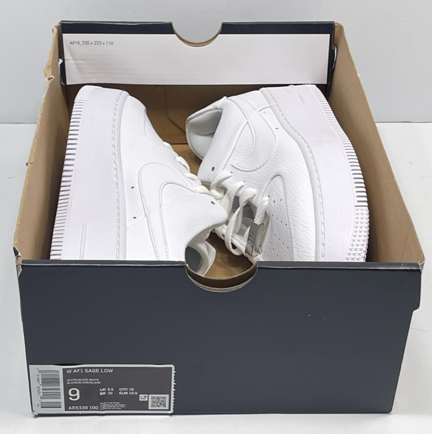 Size 9 - Nike Air Force 1 Sage Low Triple White W for sale
