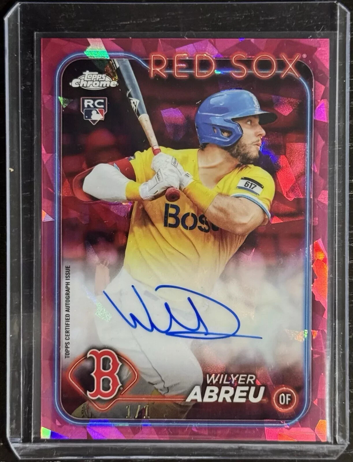 2024 WILYER ABREU 1/1 Topps Chrome Sapphire Edition PADPARADSCHA ROOKIE AUTO RC