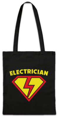 Super Electrician Hipster Bag Stofftasche Stoffbeutel Elektriker Volt Strom