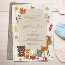 Woodland Animals Baby Shower Invitation - Printable or Printed -