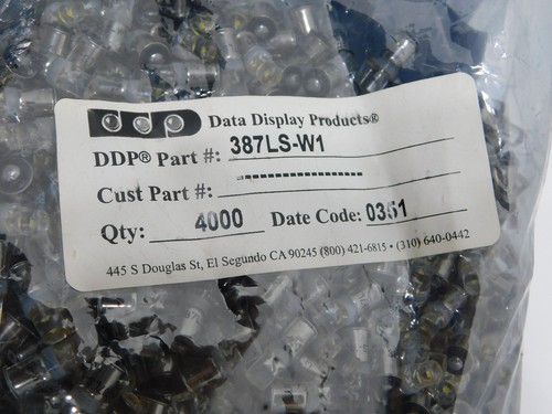 100 Ea Data Display Products 387LS-W1 Optoelectronics White LED Indicator Light - Picture 3 of 8