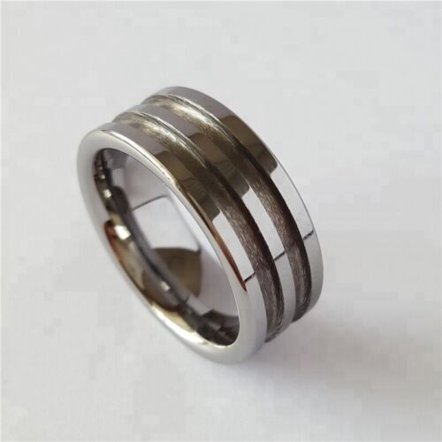 Tungsten Carbide Ring Blank for Inlay with Dual Channels - Picture 1 of 3