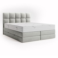 Boxspringbett - Hellgrau - H3 - Mit Bettkasten - 180X200 Cm Doppelbett