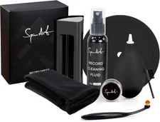 8-in-1 Vinyl Record Cleaning Kit - Velvet Brush Cleaner Liquid Stylus Brush Gel