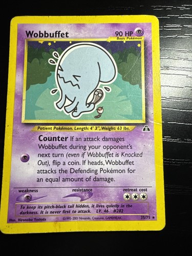 Wobbuffet 35/75 Rare Neo Discovery Pokemon Unlimited Near Mint