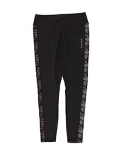 ELLE SPORT Womens Graphic Leggings UK 18 XL Black Polyester CU03