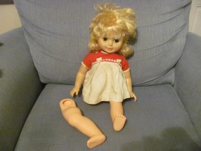 Vintage 1971 Topper Dolls Susie Smarty Pants Talking Baby Doll 18  - Parts Only