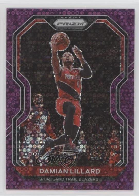 2020-21 Panini Prizm Fast Break Purple Prizm 32/75 Damian Lillard #173 hs9