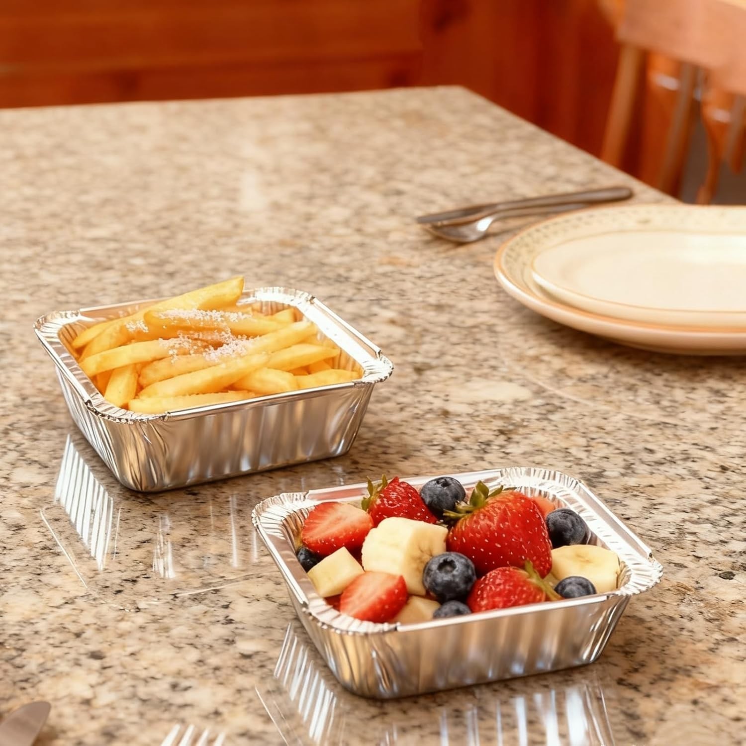 Aluminum Pans with Lids(40 Pack - 5"×4") 1 LB Tin Foil Pans Disposable Storage