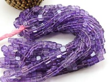 Amethyst 5mm Smooth Cube Box 16" Strand Loose Bead Gemstone Jewelry Making