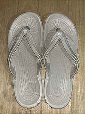 CROCS Crocband Flip Flop Thong Sandals 11033 Bone Beige/Cream White Men's 12