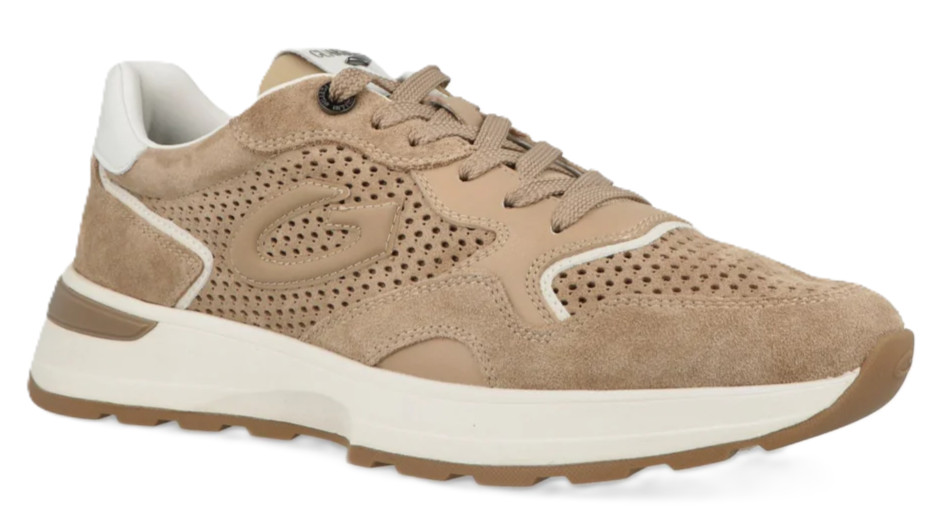 ALBERTO GUARDIANI GM61031A LEVANTE PUNCHED SNEAKERS SPORTS SHOES MEN BEIGE