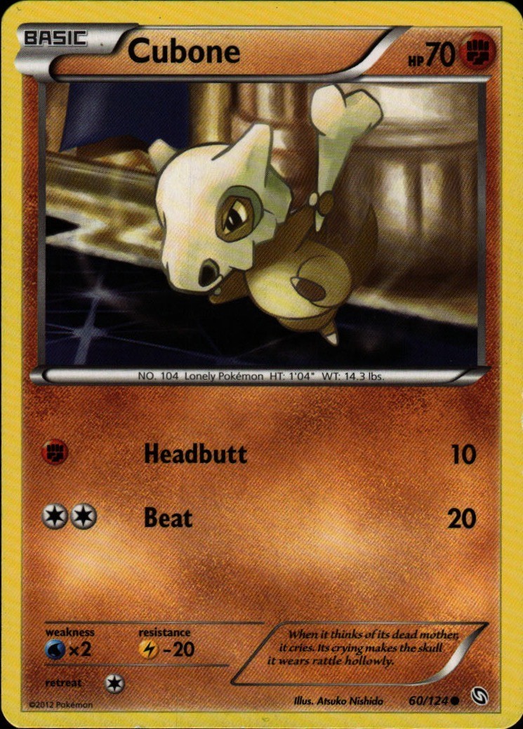 Pokemon TCG Card Cubone Common Fighting Normal Dragons Exalted DRX 60/124  Atsuk