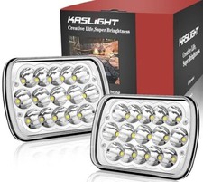 H6054 LED Headlights,Pair Rectangular 5x7 7x6 LED Headlight Hi/Low Sealed Beam
