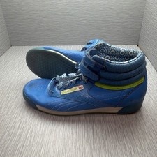 Reebok Freestyle Hi Blue High Top Sneakers Double Strap Women's 7.5 Retro
