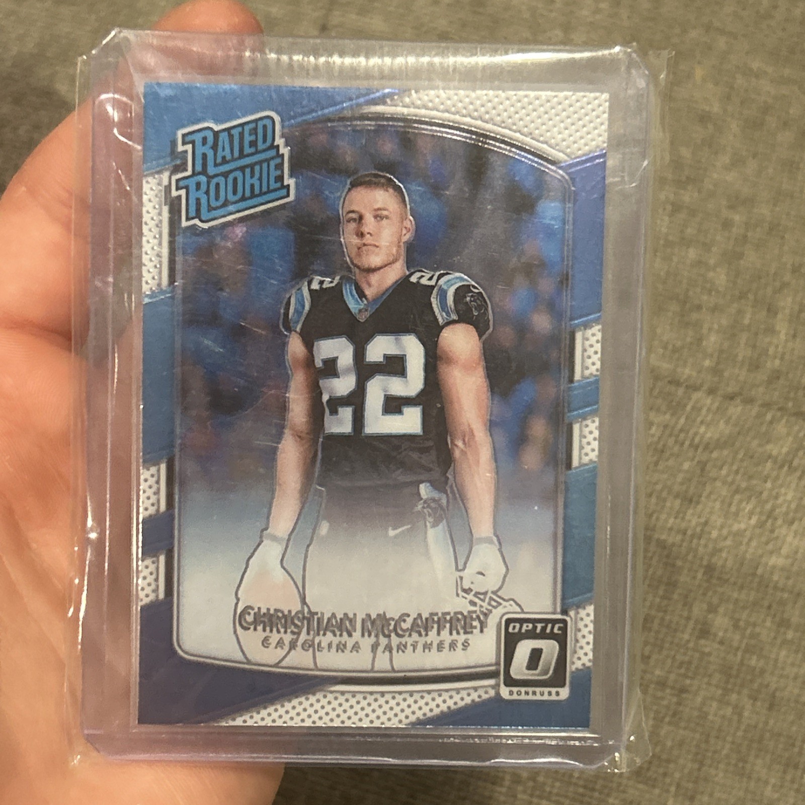 CHRISTIAN MCCAFFREY 2017 PANINI DONRUSS OPTIC #168 RC RATED ROOKIE PANTHERS