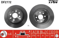 2X TRW Bremsscheibe DF2772 FüR Vectra Opel CC J96 Caravan 16V F19 F35 F68 DTI