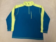 LL Bean Fleece Pullover Boys Large 14-16 Half Zip Turquoise