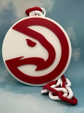 Atlanta Hawks 3D Printed Big Logo Chain - Basketball Game Day Gear - Red & White