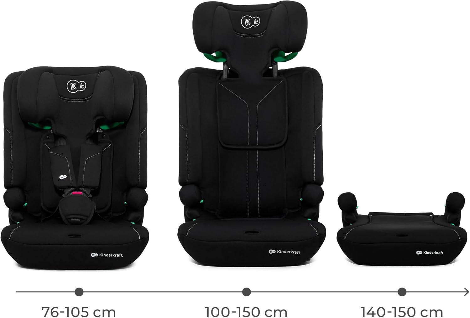 Kinderkraft I-COMFY, Seggiolino Auto, per Bambini, Regolabile (76-150 Cm), Schie foto 2