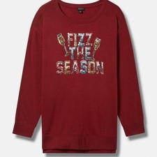 Torrid Cozy Fleece Drop Shoulder Step Hem Sweatshirt, NWT, 3X