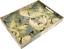 Cutlery tray with handles, plastic decorative tray, acanthus color