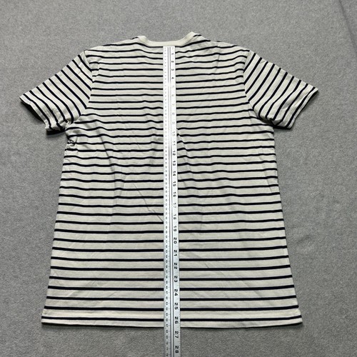 J.Crew Oarsman Shirt Mens Medium White Striped Crew Neck Short Sleeve Casual - Picture 6 of 7
