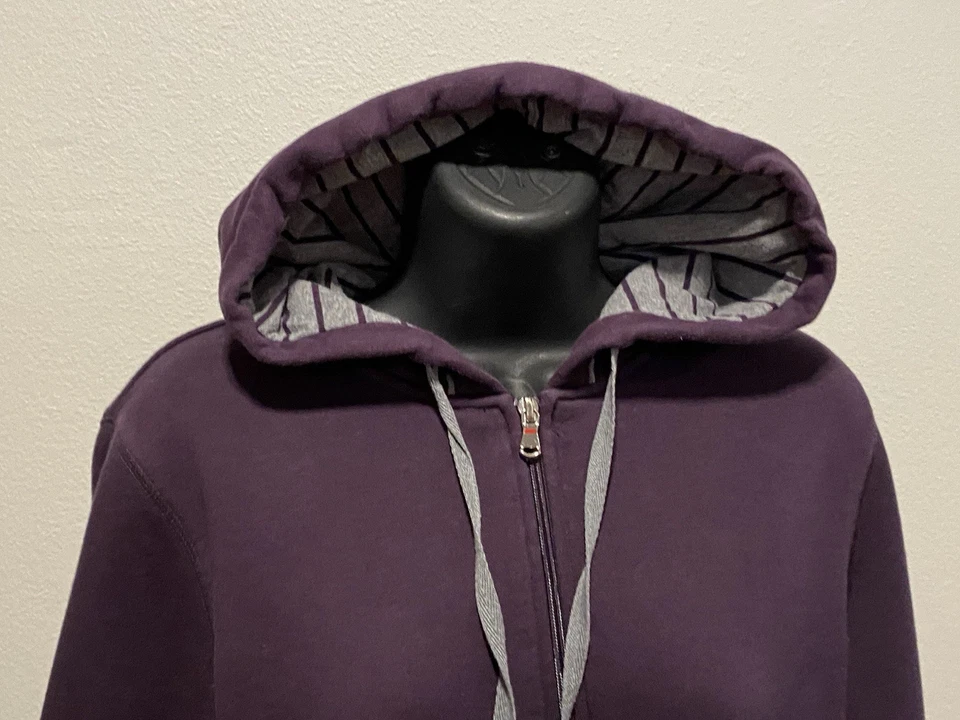 Sudadera con capucha SJB Active para mujer talla grande cremallera completa púrpura  Foto 2 de 4