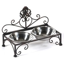 Elevated Dog Bowls Metal Raised Stand Double Stainless Steel 3.54 Inch High