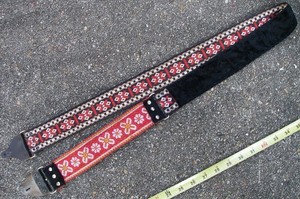 ALTERED Vintage Hippie Camera to Guitar Strap "READ B4U BID" Red White Black