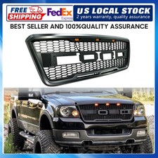 Grille For 2004-2008 Ford F150 Grill Raptor Style Black Front Hood Mesh Wletter