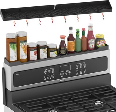 Stove Top Shelf 30 Inch Magnetic Over the Stove Top Shelf Silicone Oven Spice