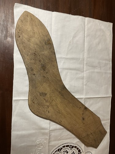 Antique/Vtg Wooden Shoemaker Shoe Pattern Template Foot Form Cobbler Tool
